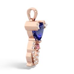 Lab Sapphire Puppy Love 14K Rose Gold pendant P5800