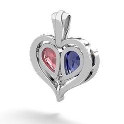 Lab Sapphire Two Become One 14K White Gold pendant P5330