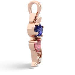 Lab Sapphire Kitten 14K Rose Gold pendant P5780