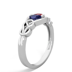 Lab Sapphire Celtic Love Knot 14K White Gold ring R5420