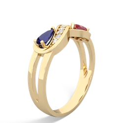 Lab Sapphire Diamond Infinity 14K Yellow Gold ring R5390