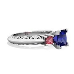 Lab Sapphire Eternal Embrace Engagement 14K White Gold ring C2001