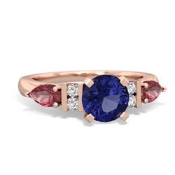 Lab Sapphire 6Mm Round Eternal Embrace Engagement 14K Rose Gold ring R2005