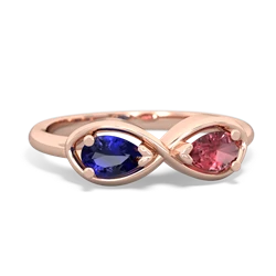 Lab Sapphire Infinity 14K Rose Gold ring R5050