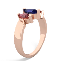 Lab Sapphire Three Peeks 14K Rose Gold ring R2433