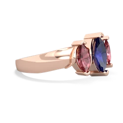 Lab Sapphire Three Peeks 14K Rose Gold ring R2433