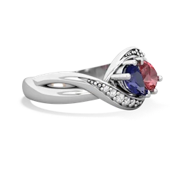 Lab Sapphire Summer Winds 14K White Gold ring R5342