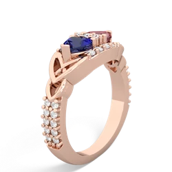 Lab Sapphire Sparkling Celtic Knot 14K Rose Gold ring R2645