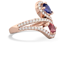 Lab Sapphire Diamond Dazzler 14K Rose Gold ring R3000