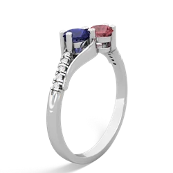 Lab Sapphire Infinity Pave Two Stone 14K White Gold ring R5285