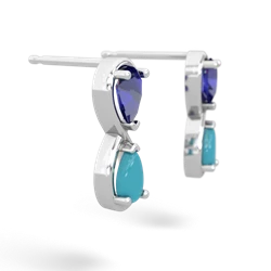 Lab Sapphire Infinity 14K White Gold earrings E5050