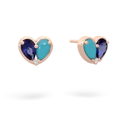 Lab Sapphire 'Our Heart' 14K Rose Gold earrings E5072