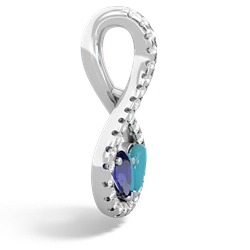 Lab Sapphire Pave Twist 'One Heart' 14K White Gold pendant P5360