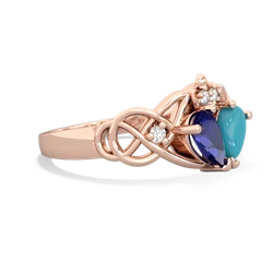 Lab Sapphire 'One Heart' Celtic Knot Claddagh 14K Rose Gold ring R5322