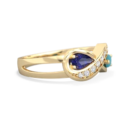 Lab Sapphire Diamond Infinity 14K Yellow Gold ring R5390