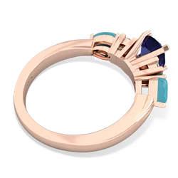 Lab Sapphire 6Mm Round Eternal Embrace Engagement 14K Rose Gold ring R2005