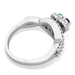 Lab Sapphire Diamond Twist 'One Heart' 14K White Gold ring R2640HRT