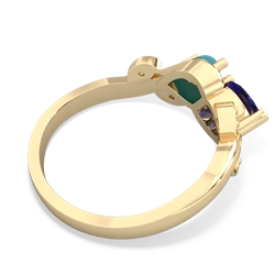 Lab Sapphire Floral Elegance 14K Yellow Gold ring R5790