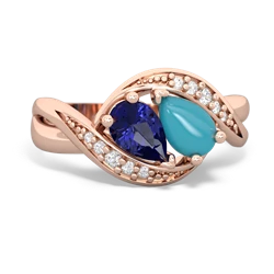 Lab Sapphire Summer Winds 14K Rose Gold ring R5342