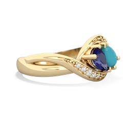 Lab Sapphire Summer Winds 14K Yellow Gold ring R5342