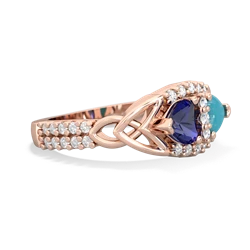 Lab Sapphire Sparkling Celtic Knot 14K Rose Gold ring R2645