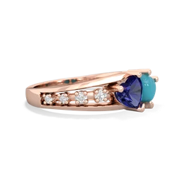 Lab Sapphire Heart To Heart 14K Rose Gold ring R3342
