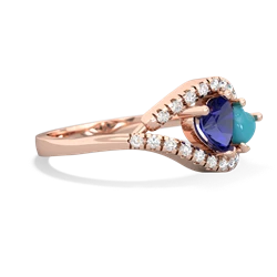 Lab Sapphire Mother And Child 14K Rose Gold ring R3010