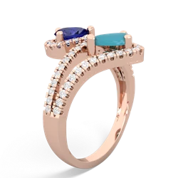 Lab Sapphire Diamond Dazzler 14K Rose Gold ring R3000