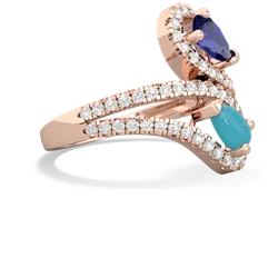 Lab Sapphire Diamond Dazzler 14K Rose Gold ring R3000