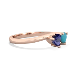 Lab Sapphire Sweethearts 14K Rose Gold ring R5260