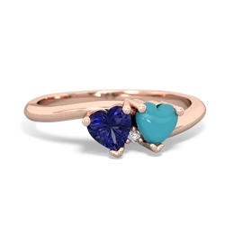 Lab Sapphire Sweethearts 14K Rose Gold ring R5260