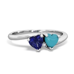 Lab Sapphire Sweethearts 14K White Gold ring R5260