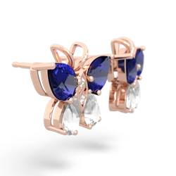 Lab Sapphire Butterfly 14K Rose Gold earrings E2215