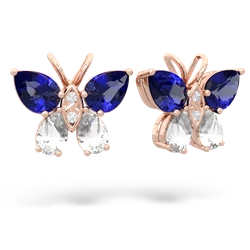 Lab Sapphire Butterfly 14K Rose Gold earrings E2215