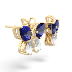 Lab Sapphire Butterfly 14K Yellow Gold earrings E2215