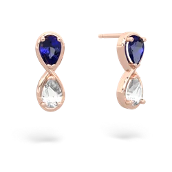 Lab Sapphire Infinity 14K Rose Gold earrings E5050