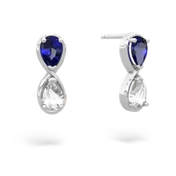 Lab Sapphire Infinity 14K White Gold earrings E5050