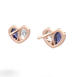 Lab Sapphire 'Our Heart' 14K Rose Gold earrings E5072