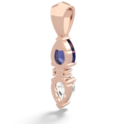 Lab Sapphire Bowtie Drop 14K Rose Gold pendant P0865