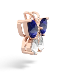 Lab Sapphire Butterfly 14K Rose Gold pendant P2215