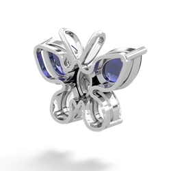 Lab Sapphire Butterfly 14K White Gold pendant P2215