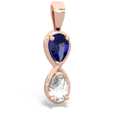 Lab Sapphire Infinity 14K Rose Gold pendant P5050