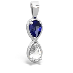 Lab Sapphire Infinity 14K White Gold pendant P5050