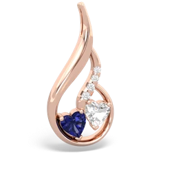 Lab Sapphire Keepsake Curves 14K Rose Gold pendant P5450