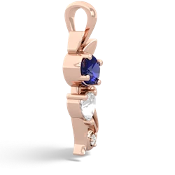 Lab Sapphire Kitten 14K Rose Gold pendant P5780