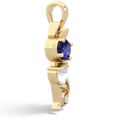 Lab Sapphire Kitten 14K Yellow Gold pendant P5780