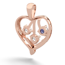 Lab Sapphire Glowing Heart 14K Rose Gold pendant P2233