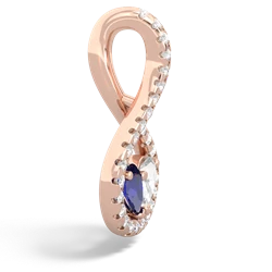 Lab Sapphire Pave Twist 'One Heart' 14K Rose Gold pendant P5360