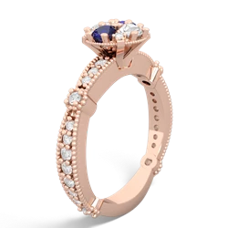 Lab Sapphire Sparkling Tiara Cluster 14K Rose Gold ring R26293RD