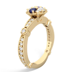 Lab Sapphire Sparkling Tiara Cluster 14K Yellow Gold ring R26293RD